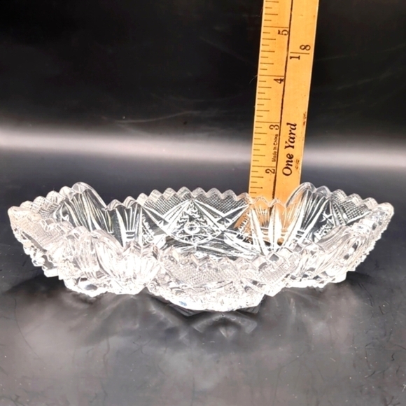 Vintage EAPG Imperial Glass Nucut Pattern #564 Oblong Pressed Glass Relish Dish - Picture 7 of 14